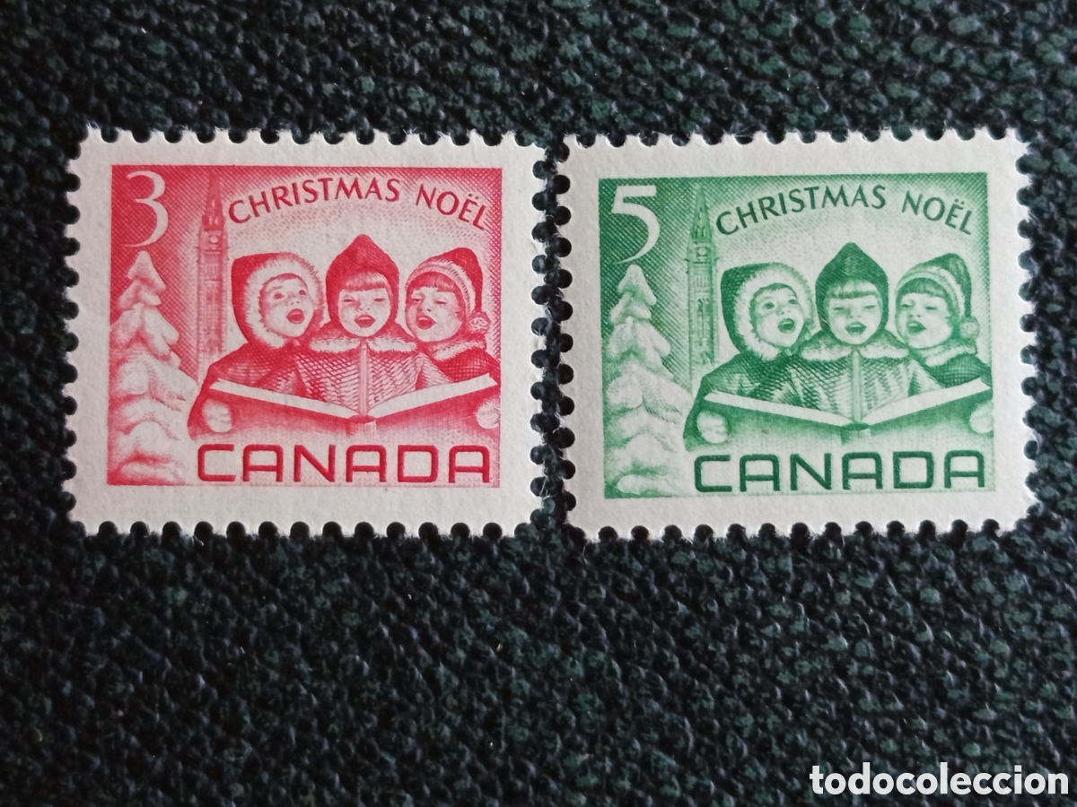 Sellos: Serie Completa 2 Sellos Canad&aacute; 1965 Navidad Coro Ni&ntilde;os MH Edifil 357 / Sc 443