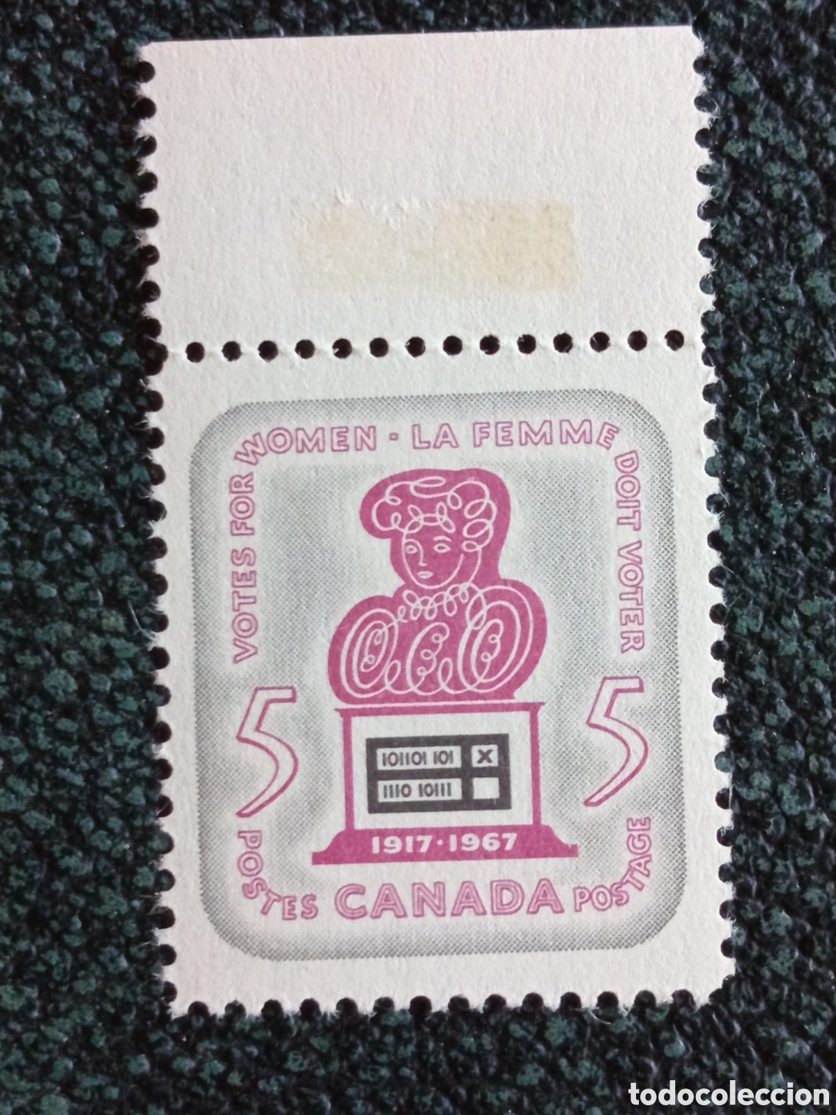 Sellos: Sello Canad&aacute; 1967 Sufragio Femenino Voto de la Mujer MNH Edifil 367 / Scott 466