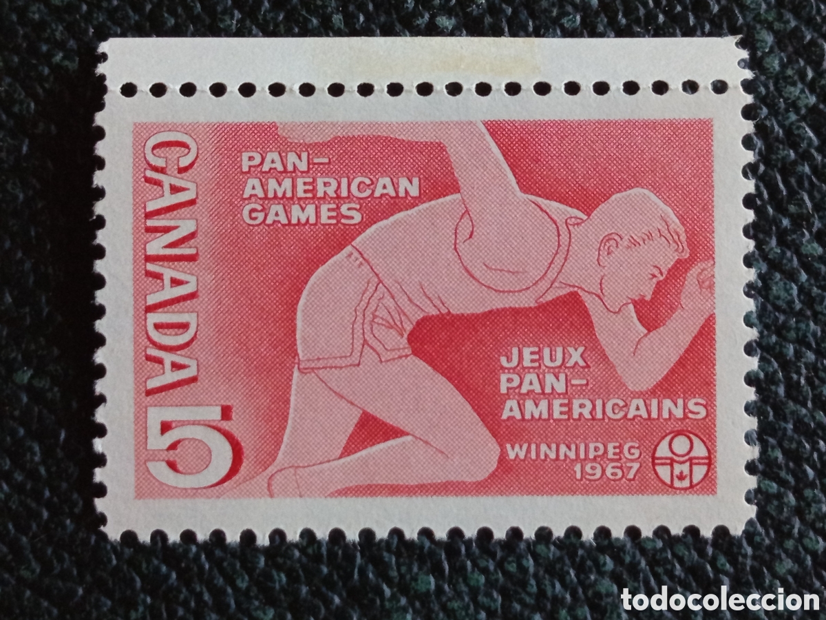 Sellos: Sello Canad&aacute; 1967 V Juegos Panamericanos Winnipeg MH Edifil 364 / Scott 472