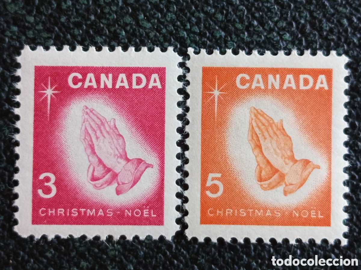 Sellos: Serie Completa 2 Sellos Canad&aacute; 1964 Navidad Manos Rezando MH Edifil 351 / Sc 434