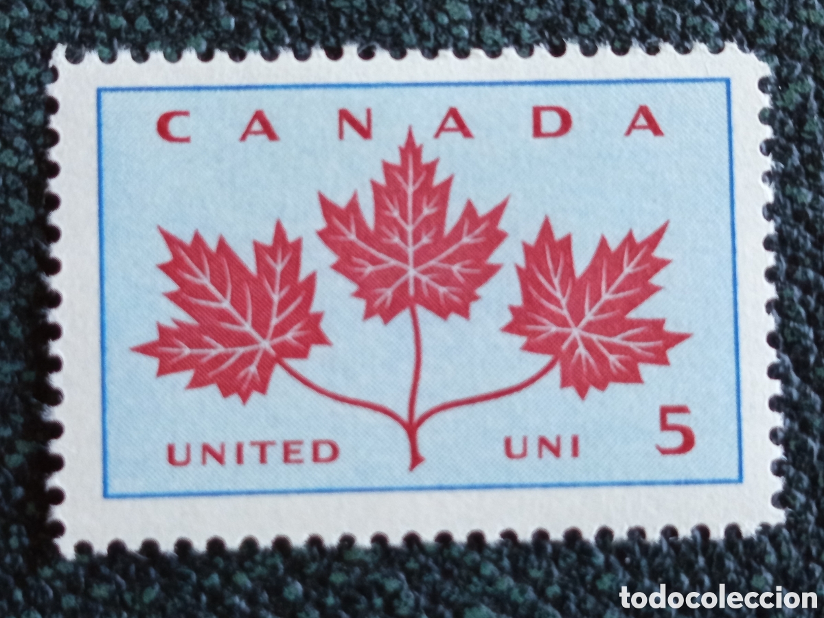 Sellos: Sello Canad&aacute; 1964 Emblema Tres Hojas de Arce MH Edifil 344A / Scott 429A