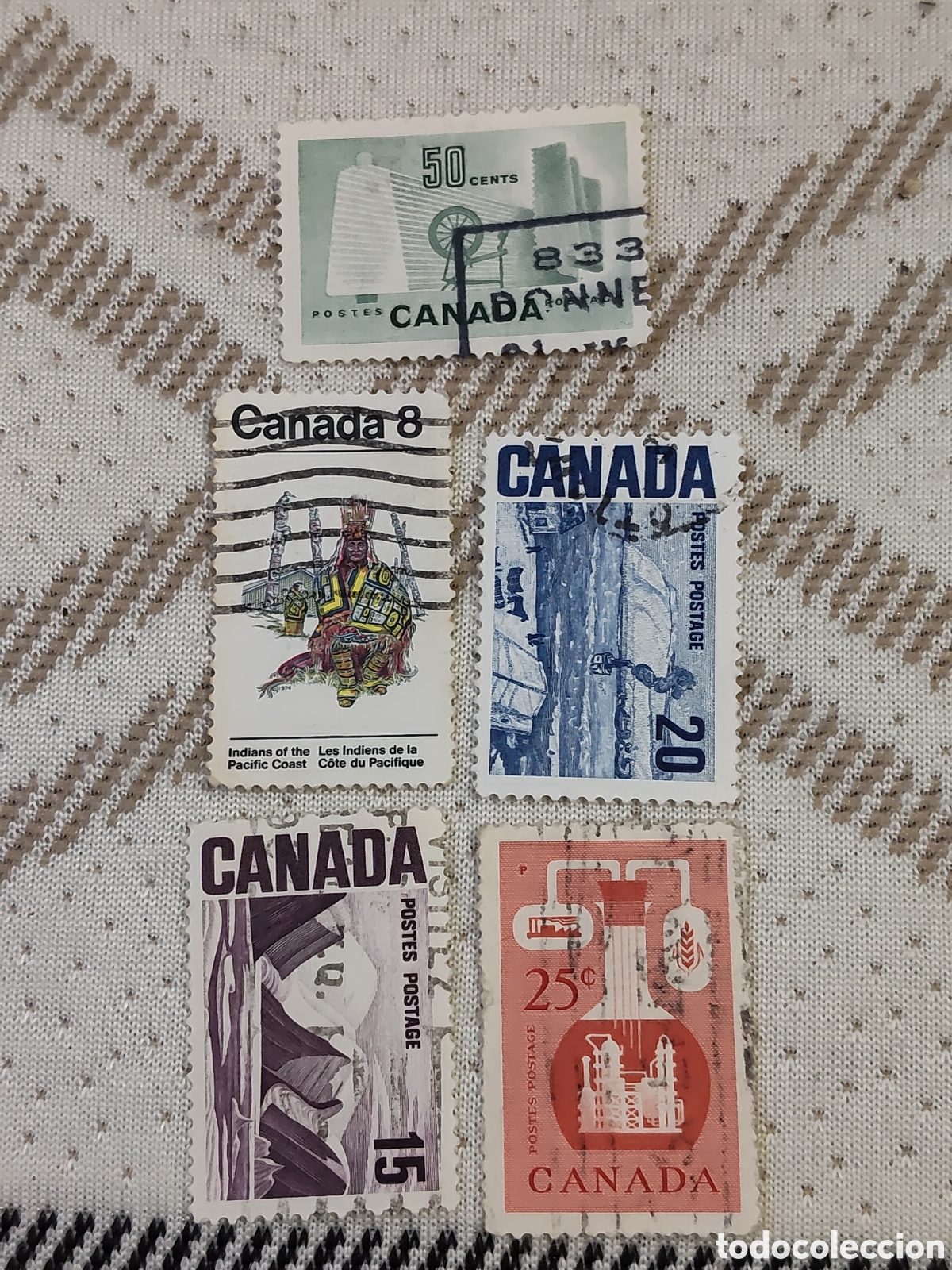 Sellos: 5 sellos antiguos de Canad&aacute; no repetidos