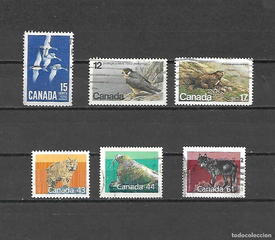 Sellos: LOTE DE 6 SELLOS DE FAUNA , de CANAD&Aacute;, sellos a&ntilde;os 1963/90
