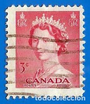 Selos: Canada. 1953. Scott # 327. Reina Isabel II