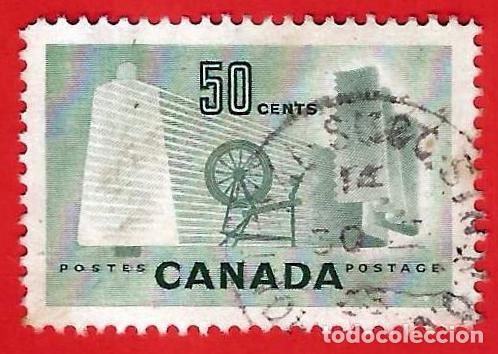 Selos: Canada. 1953. Scott # 334. Bobina, Tela y Rueda