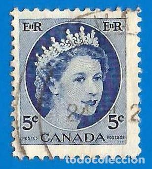 Sellos: Canada. 1954. Scott # 341. Reina Isabel II