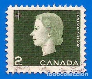 Sellos: Canada. 1963. Scott # 402. Reina Isabel II. Arboles