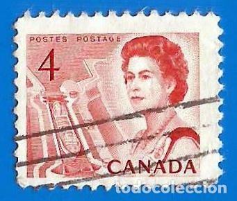 Briefmarken: Canada. 1967. Scott # 457. Reina Isabel II. Barco en esclusa