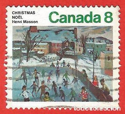 Sellos: Canada. 1974. Scott # 651. Navidad. Patinadores