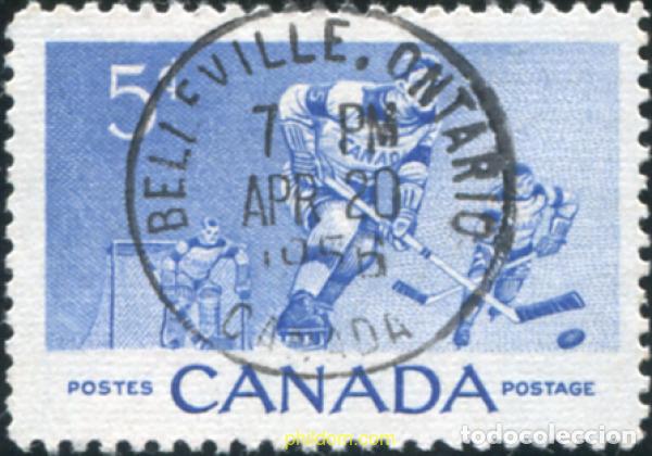 Sellos: 797240 USED CANADA 1956 HOCKEY SOBRE HIELO