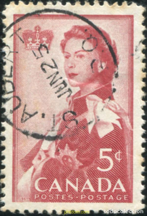Sellos: 797252 USED CANADA 1959 VISITA REAL