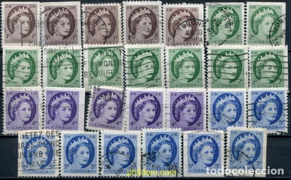 Sellos: 797377 USED CANADA 1954 REINA ISABEL II