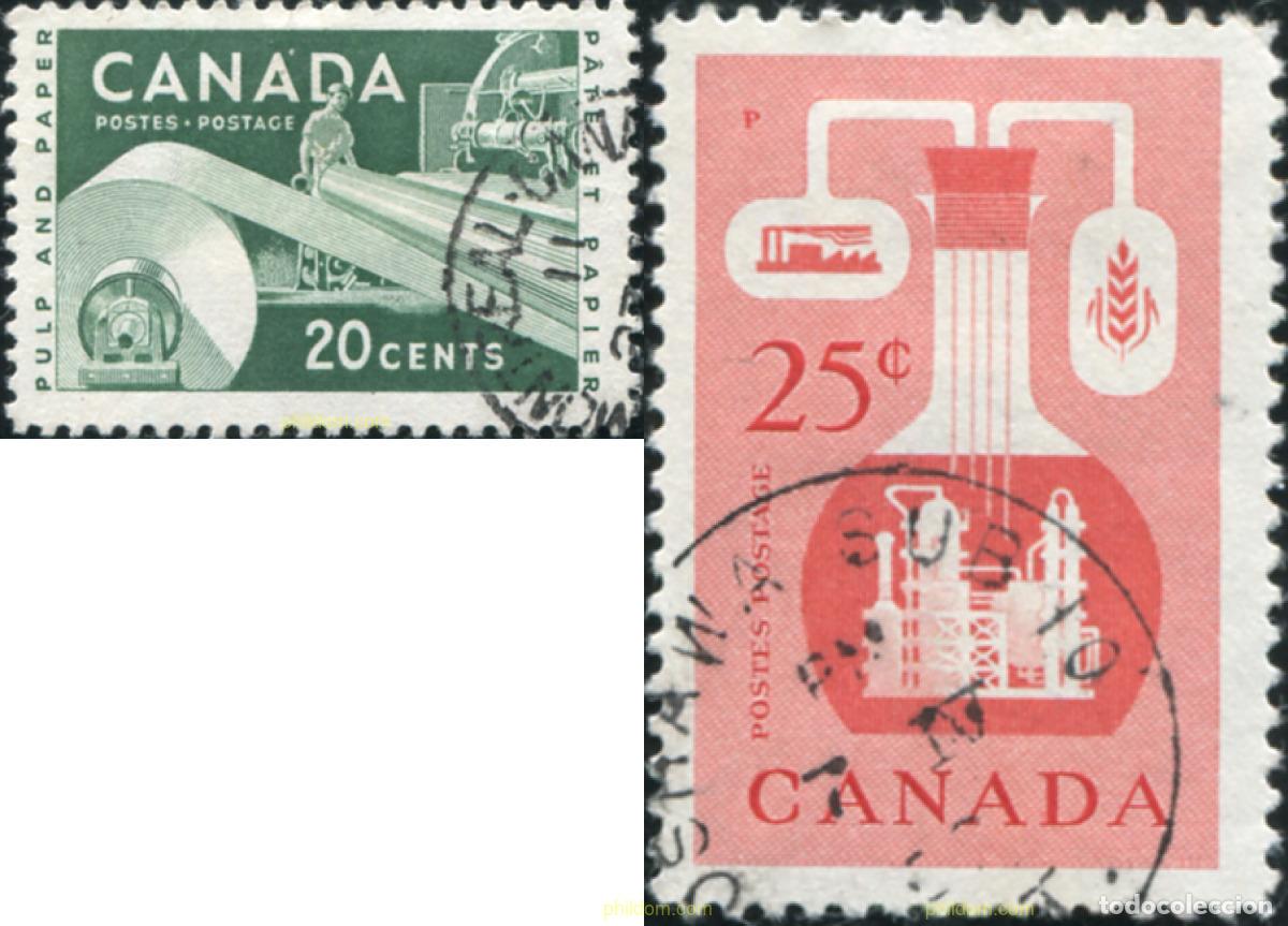 Sellos: 205499 USED CANADA 1956 RECURSOS ECONOMICOS
