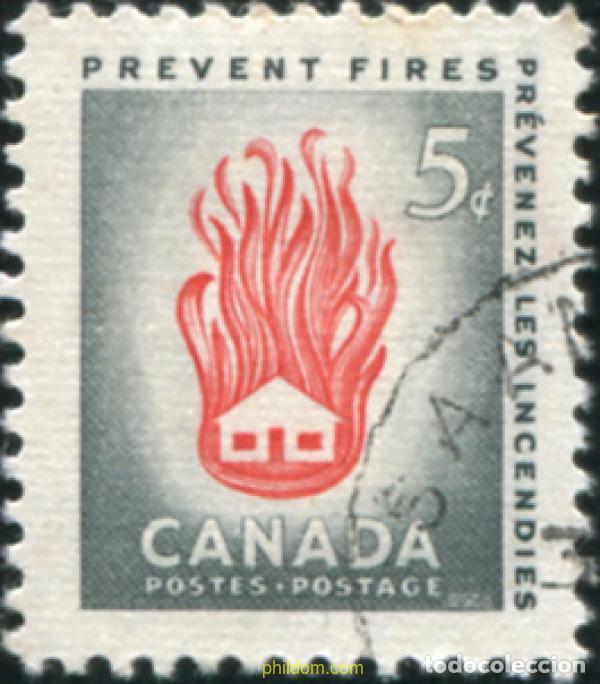 Sellos: 797383 USED CANADA 1956 SEMANA DE PREVENCION CONTRA LOS INCENDIOS
