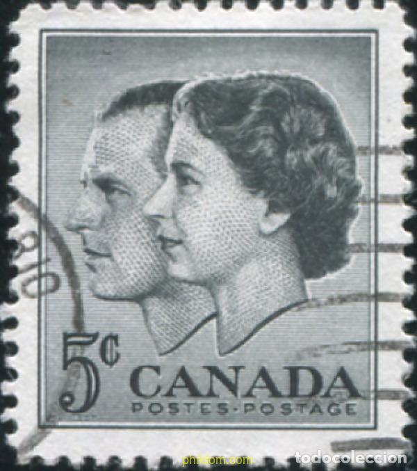 Sellos: 797390 USED CANADA 1957 VISITA REAL