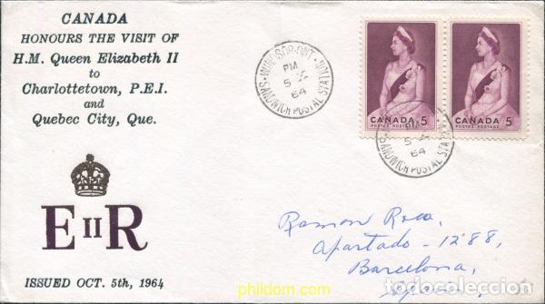 Sellos: 797509 USED CANADA 1964 VISITA REAL