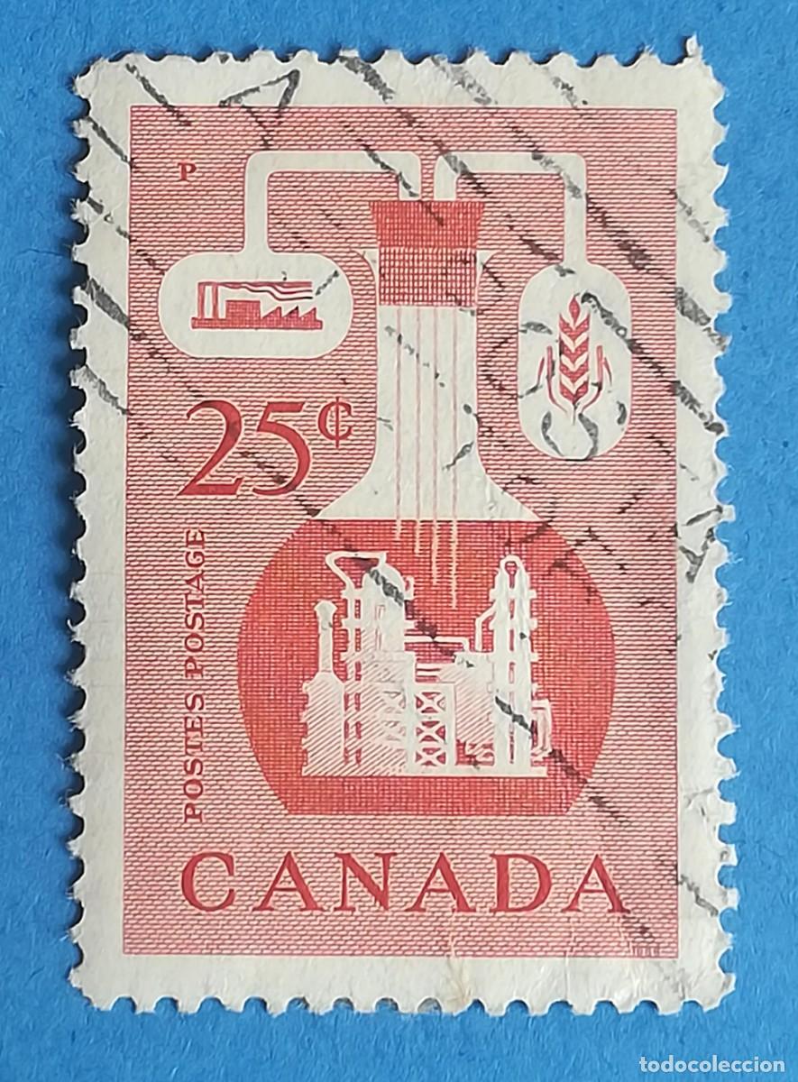 Sellos: Canad&aacute; 1956. Industria qu&iacute;mica. 25 centavos. Scott 363. Michel 310. St. Gibbons 489. Tellier 290.