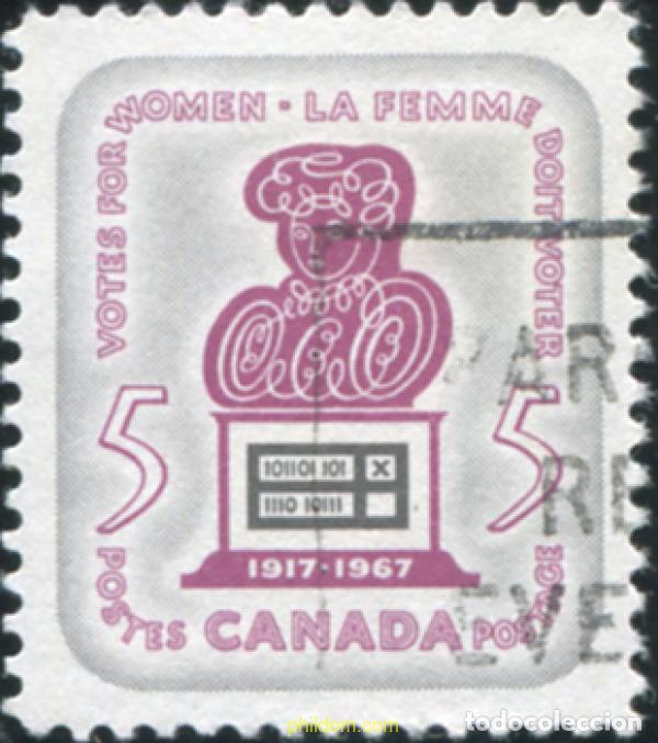 Sellos: 797794 USED CANADA 1967 50 ANIVERSARIO DEL DERECHO A VOTO DE LAS MUJERES