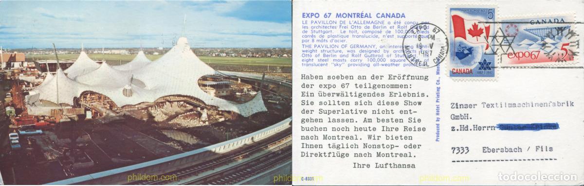 Sellos: 797803 USED CANADA 1967 EXPOSICION INTERNACIONAL DE MONTREAL