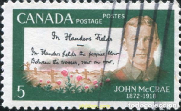 Sellos: 797833 USED CANADA 1968 50 ANIVERSARIO DE LA MUERTE DEL TENIENTE CORONEL JOHN MAC CRAE