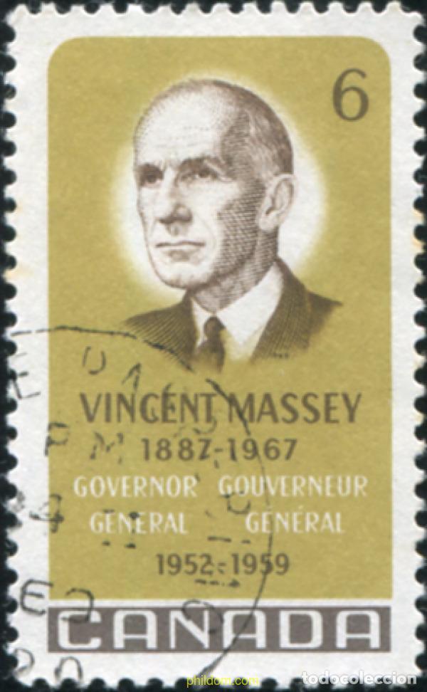 Sellos: 797851 USED CANADA 1969 HOMENAJE AL GOBERNADOR GENERAL VINCENT MASSEY