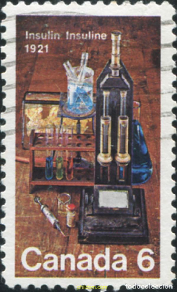 Sellos: 797932 USED CANADA 1971 50 ANIVERSARIO DEL DESCUBRIMIENTO DE LA INSULINA