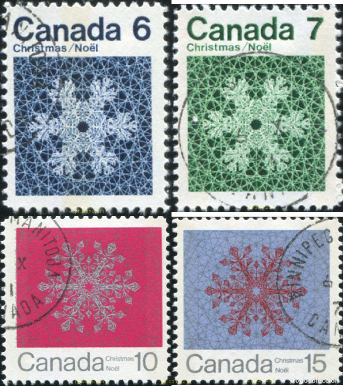 Sellos: 797955 USED CANADA 1971 NAVIDAD. COPOS DE NIEVE