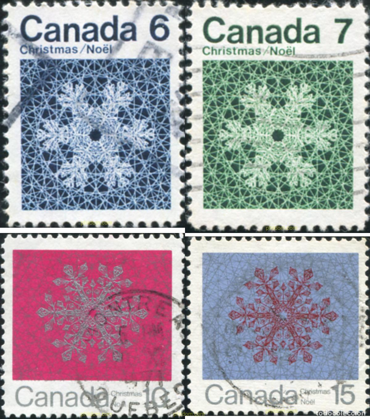 Sellos: 797954 USED CANADA 1971 NAVIDAD. COPOS DE NIEVE