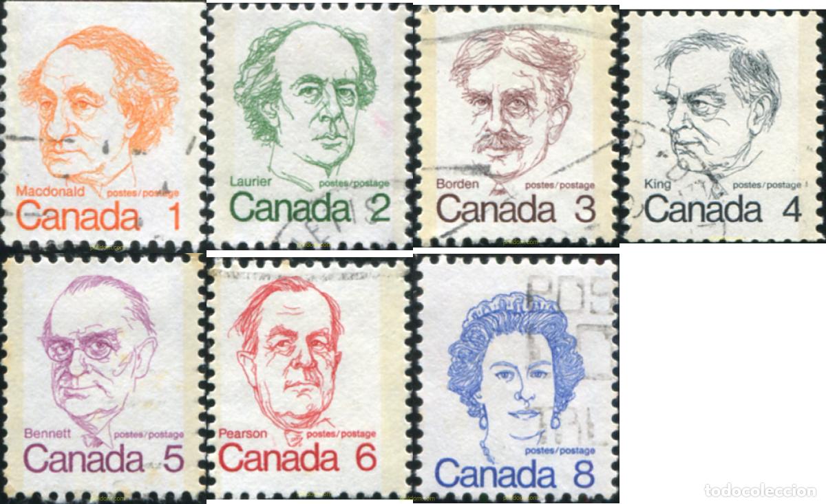 Sellos: 797958 USED CANADA 1973 REINA ISABEL II Y PRIMEROS MINISTROS CANADIENSES