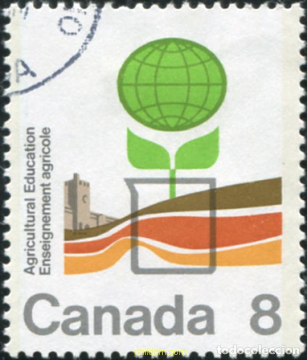Sellos: 798065 USED CANADA 1974 CENTENARIO DE LA ESCUELA DE AGRICULTURA DE ONTARIO