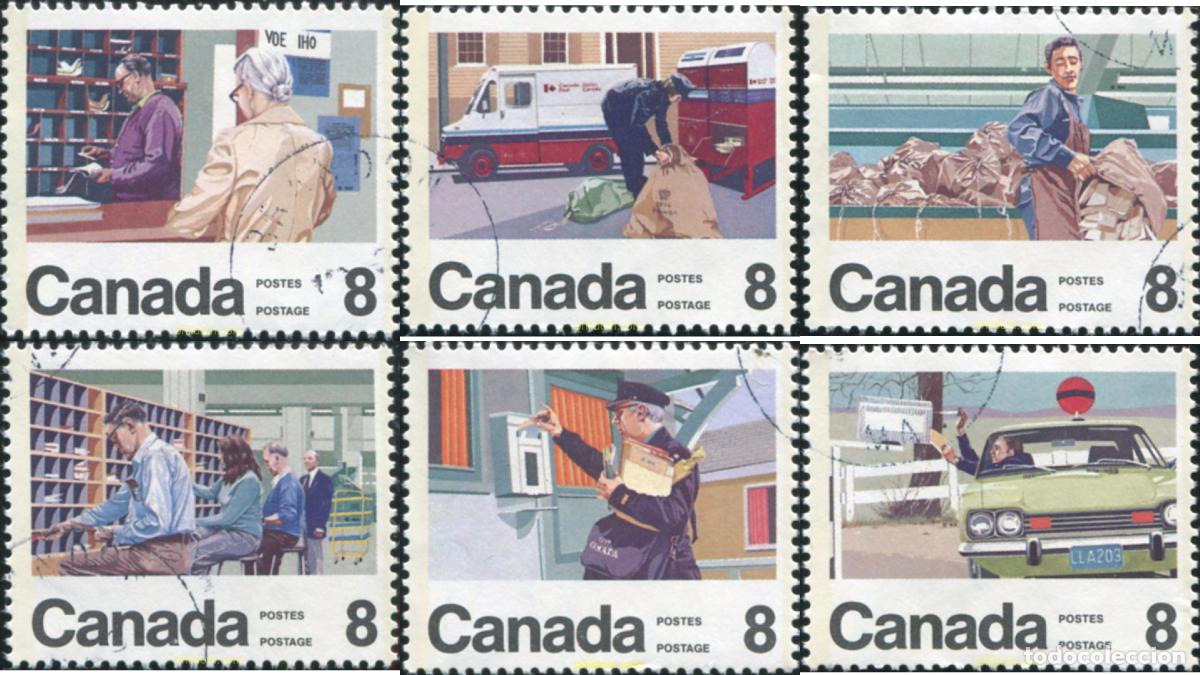 Sellos: 798124 USED CANADA 1974 CENTENARIO DEL SERVICIO DE DISTRIBUCION DEL CORREO