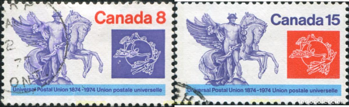 Sellos: 798130 USED CANADA 1974 CENTENARIO DE LA UNION POSTAL UNIVERSAL