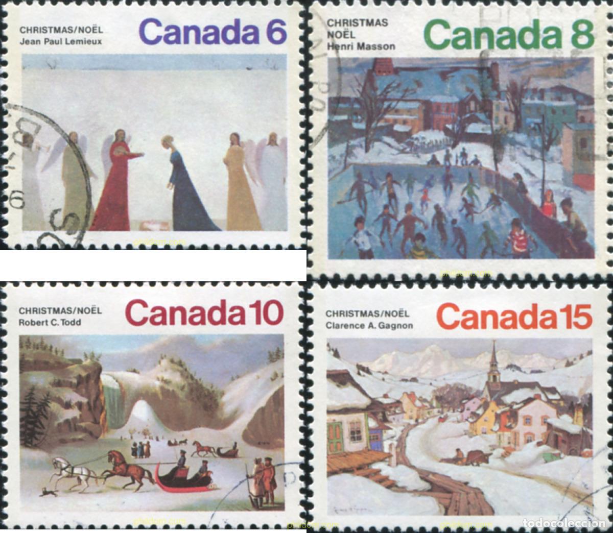 Sellos: 798132 USED CANADA 1974 NAVIDAD. CUADROS DE PINTORES CANADIENSES