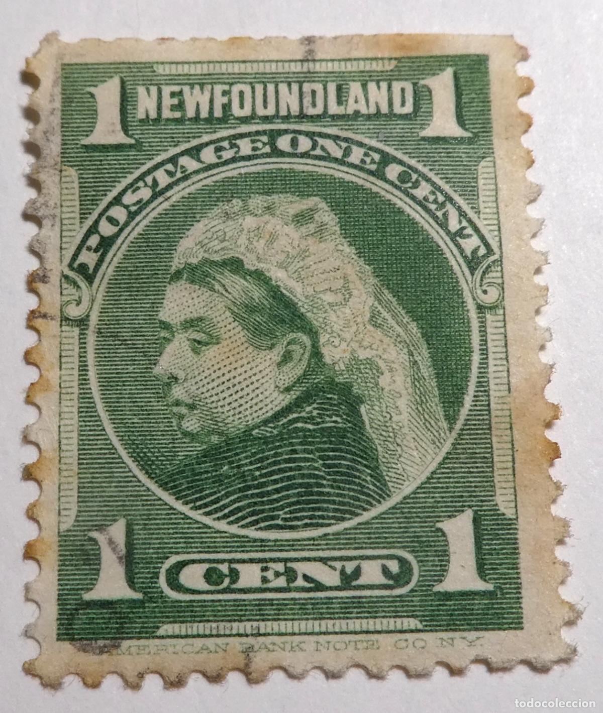 Sellos: Sello postal de Canad&aacute; Terranova 1 Cent 1898 &rdquo;Reina Victoria