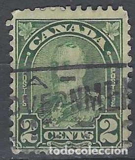 Stamps: CANAD&Aacute; 1928-29 - REY JORGE V, 2 C VERDE - USADO