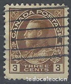 Sellos: CANAD&Aacute; 1911-18 - REY JORGE V, EN UNIFORME DE ALMORANTE 3 C MARR&Oacute;N - USADO