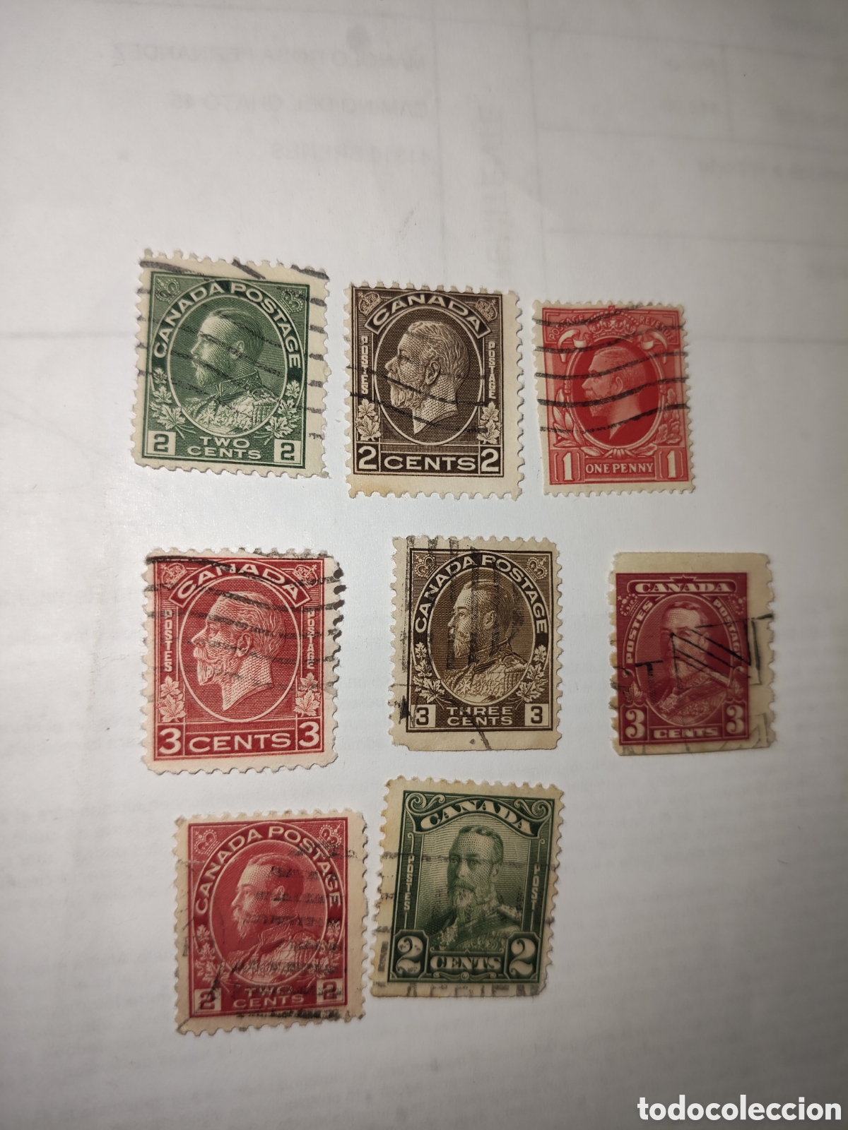 Sellos: 8 sellos de Canad&aacute; Rey Jorge V 1911-32