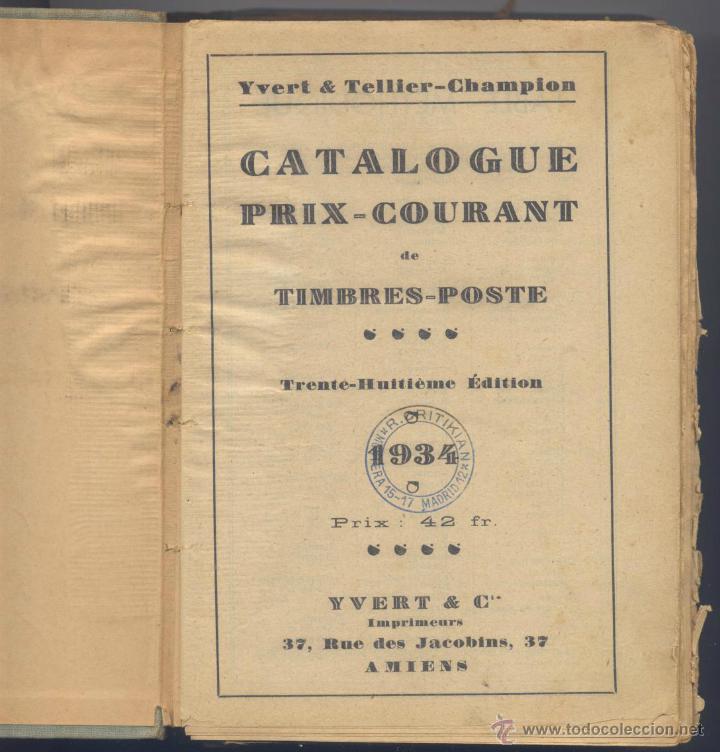 Sellos: CATALOGO YVERT- A&Ntilde;O 1934 - Foto 2