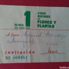 Sellos: 1 SEMANA MEDITERRANEA DE FLORES Y PLANTAS. INVITACIÓN. VALENCIA 1966.. Lote 129378580