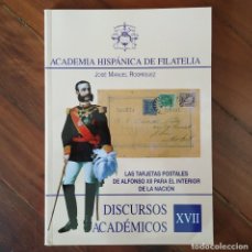 Sellos: DISCURSOS: ACADEMIA HISPANICA DE FILATELIA - N° 17 - TARJETAS POSTALES ALFONSO XII