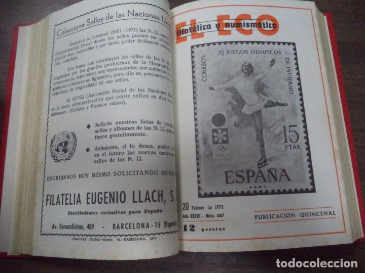 Sellos: EL ECO FILATÉLICO Y NUMISMATICO. 1972. AÑO COMPLETO. DOS TOMOS. ENCUADERNADOS. - Foto 8 - 143579046