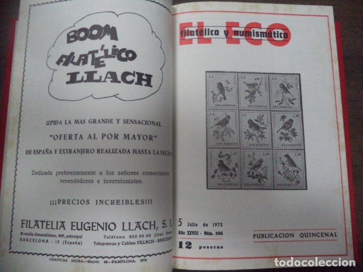 Sellos: EL ECO FILATÉLICO Y NUMISMATICO. 1972. AÑO COMPLETO. DOS TOMOS. ENCUADERNADOS. - Foto 13 - 143579046
