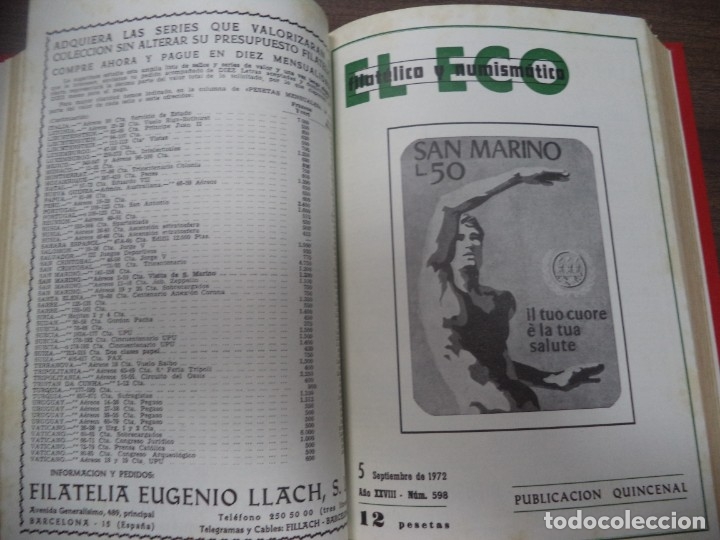 Sellos: EL ECO FILATÉLICO Y NUMISMATICO. 1972. AÑO COMPLETO. DOS TOMOS. ENCUADERNADOS. - Foto 16 - 143579046