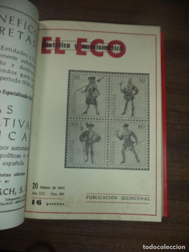 Sellos: EL ECO. FILATÉLICO Y NUMISMÁTICO. 10 NUMEROS ENCUADERNADOS. 1974. VER FOTOS. - Foto 6 - 148742122