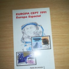 Sellos: FOLLETO DE CORREOS EMISIÓN DE SELLOS EUROPA CEPT 1991 EUROPA ESPACIAL. Lote 158054778