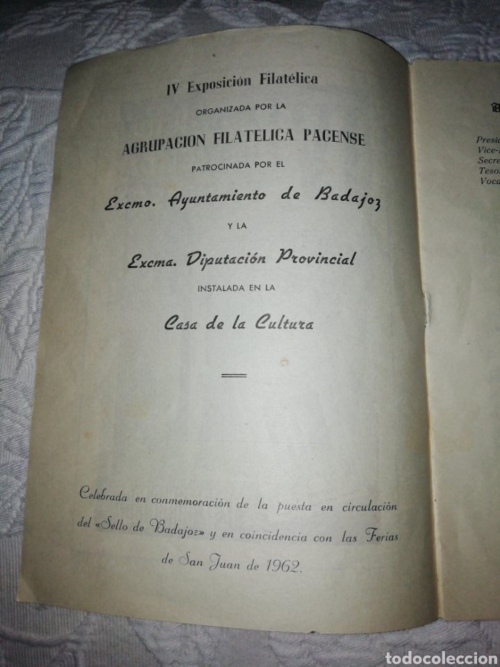 Sellos: Programa Cuarta exposici&oacute;n filatelica Pacense 12 - 17 de junio 1962 - Foto 3