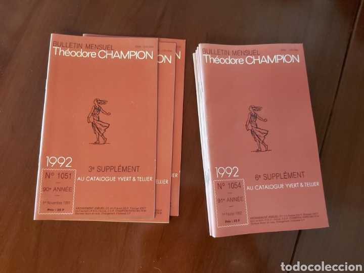 Sellos: CAT&Aacute;LOGO de sellos 1992. Teodore Champion. En franc&eacute;s.