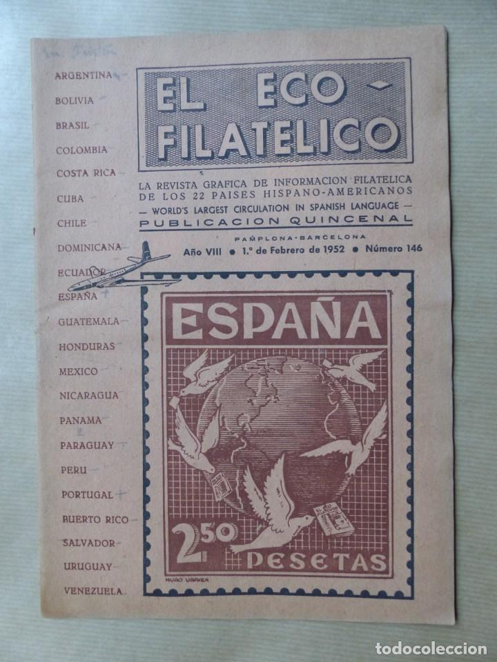 Sellos: EL ECO FILATELICO, 32 REVISTAS - AÑOS 1951-1952-1955, VER FOTOS ADICIONALES - Foto 10 - 234700775
