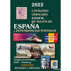 Selos: CATÁLOGO EDIFIL SELLOS DE ESPAÑA Y DEPENDENCIAS POSTALES. EDICIÓN 2022. TAPAS DURAS.. Lote 291244433