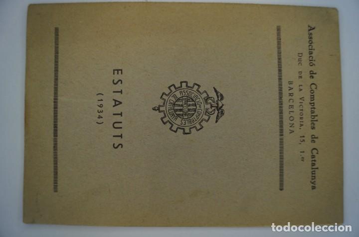 Sellos: librito de ESTATUTOS DE ASOCIACION DE CONTABLES DE CATALU&Ntilde;A 1934